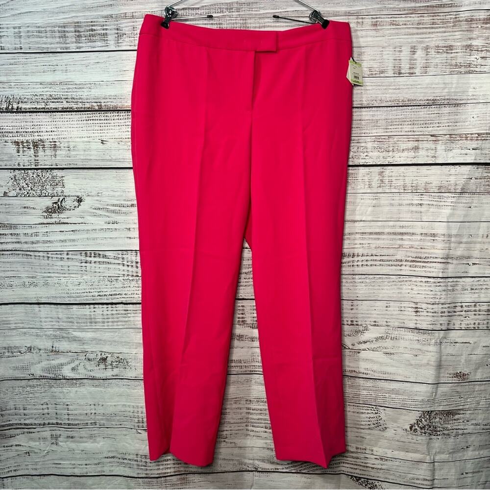 Anne Klein Hot Pink Straight Leg Trousers